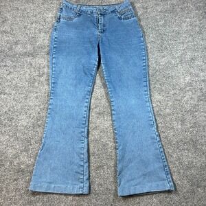 La Fancy Signature D'amour Flare Jeans Womens 44 Blue Denim Medium Wash Mid Rise